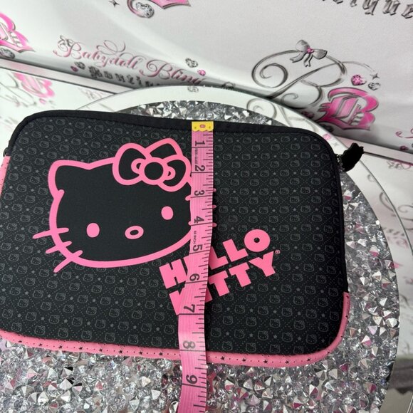 Hello Kitty Black and Pink Tablet Sleeve laptop case zipper pulls 2012 deadstock - Picture 8 of 9
